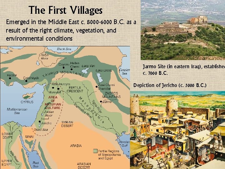 The First Villages Emerged in the Middle East c. 8000 -6000 B. C. as