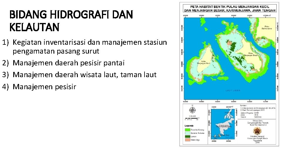 BIDANG HIDROGRAFI DAN KELAUTAN 1) Kegiatan inventarisasi dan manajemen stasiun pengamatan pasang surut 2)