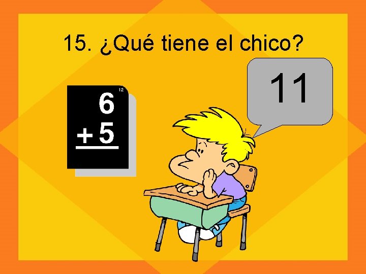 15. ¿Qué tiene el chico? 11 