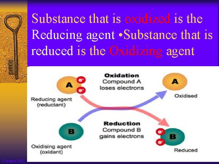 Substance that is oxidized is the Reducing agent • Substance that is reduced is