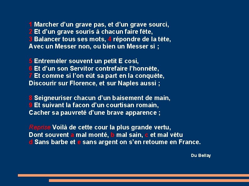 1 Marcher d’un grave pas, et d’un grave sourci, 2 Et d’un grave souris