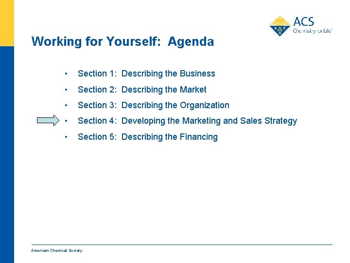 Working for Yourself: Agenda • Section 1: Describing the Business • Section 2: Describing