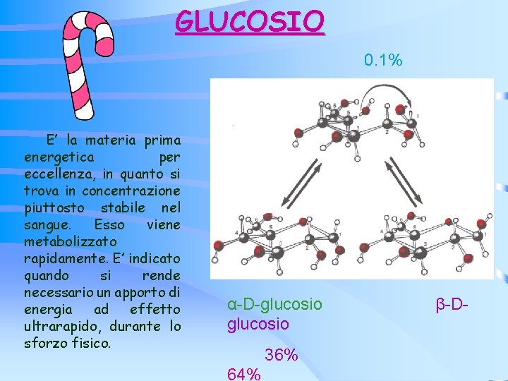 GLUCOSIO 0. 1% E’ la materia prima energetica per eccellenza, in quanto si trova GLUCOSIO 0. 1% E’ la materia prima energetica per eccellenza, in quanto si trova