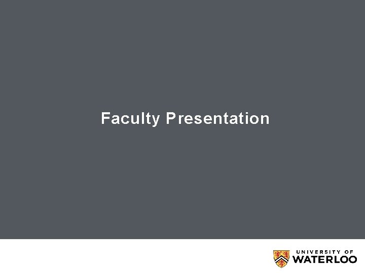Faculty Presentation 