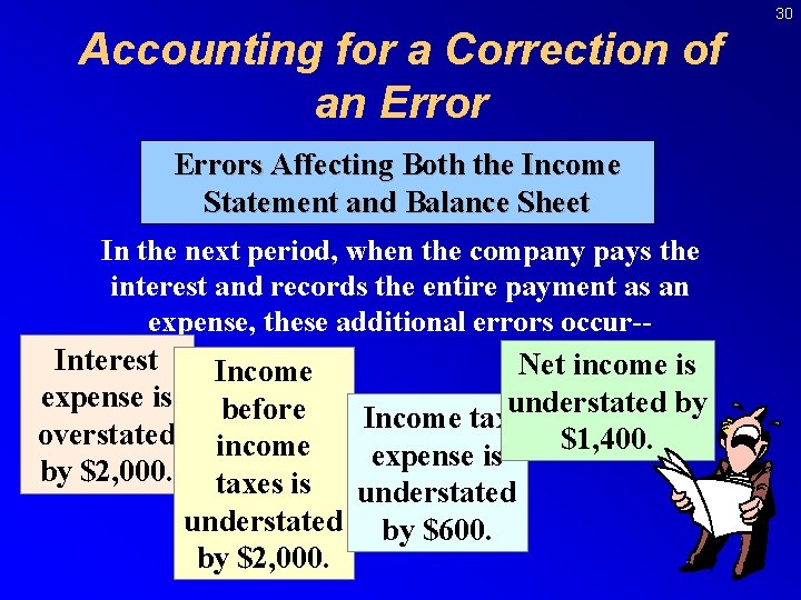 30 Accounting for a Correction of an Errors Affecting Both the Income Statement and