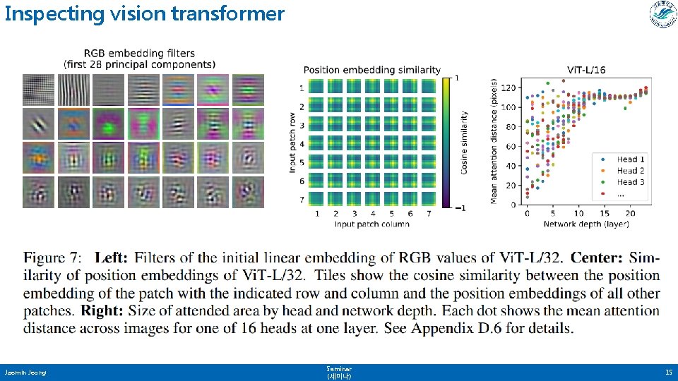 Inspecting vision transformer Jaemin Jeong Seminar (세미나) 15 Inspecting vision transformer Jaemin Jeong Seminar (세미나) 15