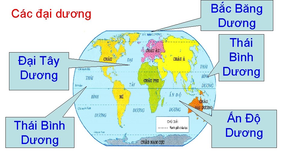 Các đại dương Đại Tây Dương Thái Bình Dương Bắc Băng Dương Thái Bình