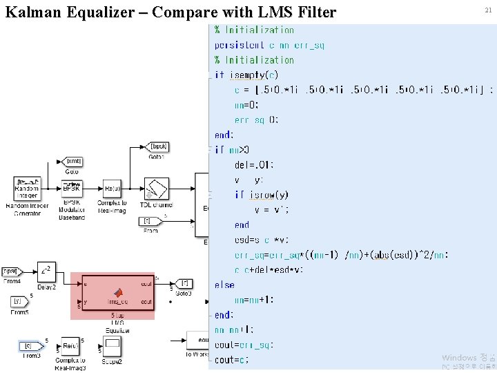 Kalman Equalizer – Compare with LMS Filter 21 EMLAB 