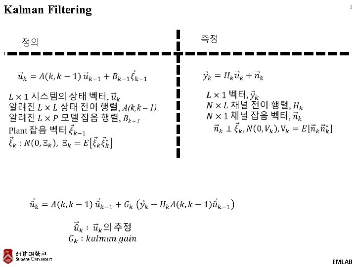 Kalman Filtering 정의 3 측정 EMLAB 