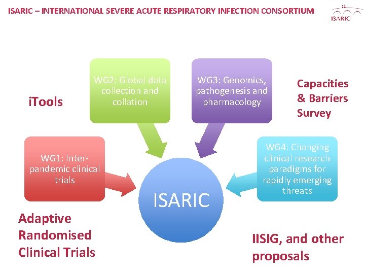 ISARIC – INTERNATIONAL SEVERE ACUTE RESPIRATORY INFECTION CONSORTIUM i. Tools WG 2: Global data