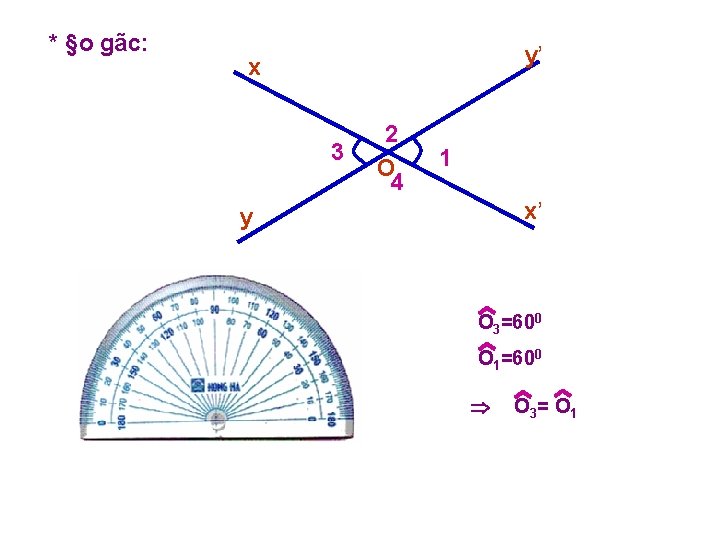 * §o gãc: y’ x 3 2 O 4 1 x’ y O 3=600