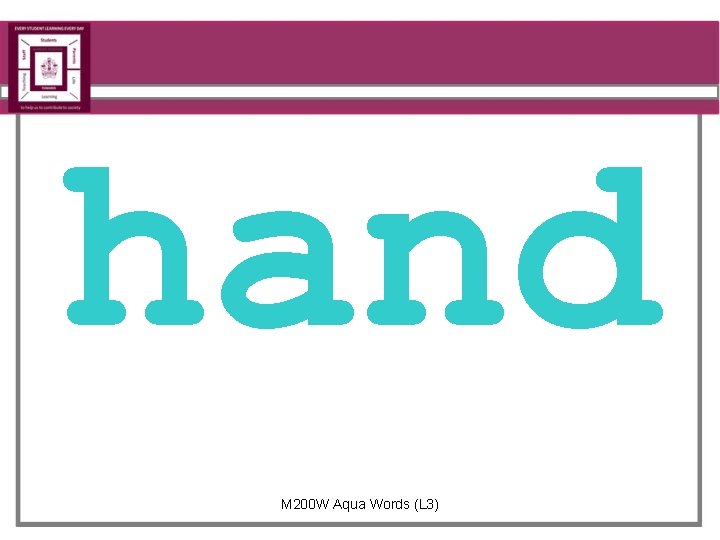 hand M 200 W Aqua Words (L 3) 