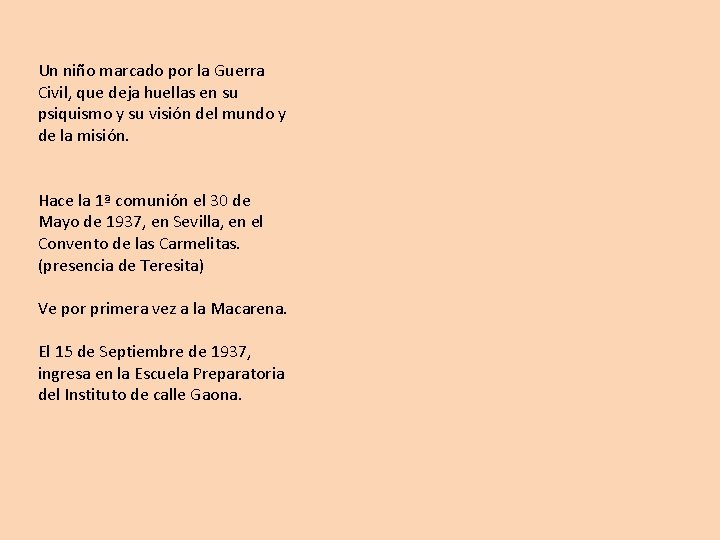 Un niño marcado por la Guerra Civil, que deja huellas en su psiquismo y Un niño marcado por la Guerra Civil, que deja huellas en su psiquismo y