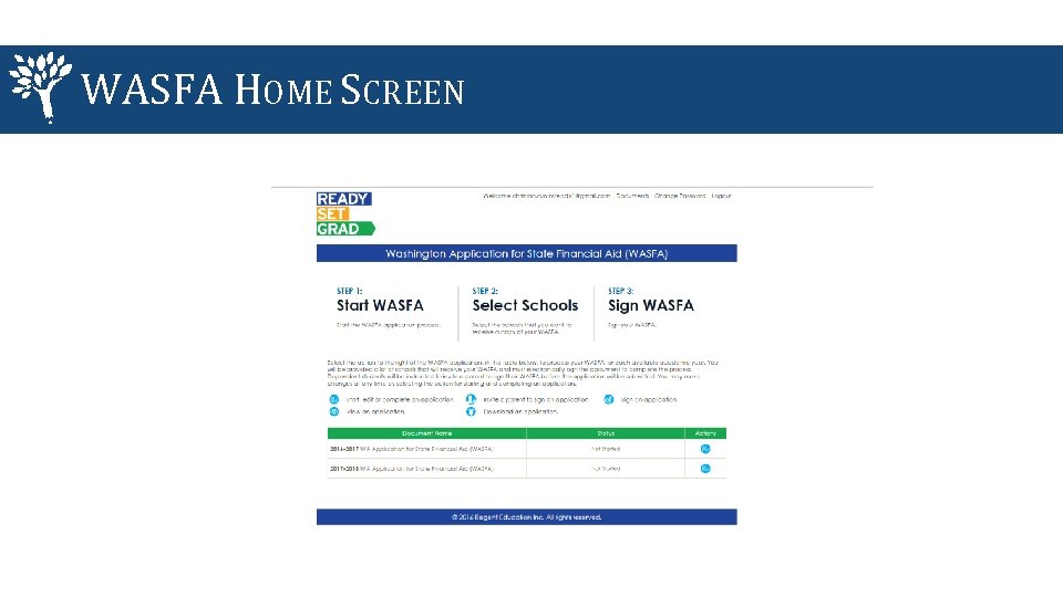 WASFA HOME SCREEN 