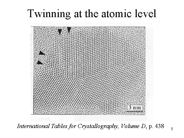 Twinning at the atomic level International Tables for Crystallography, Volume D, p. 438 5