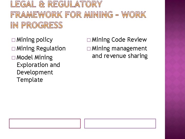 � Mining policy � Mining Regulation � Model Mining Exploration and Development Template �