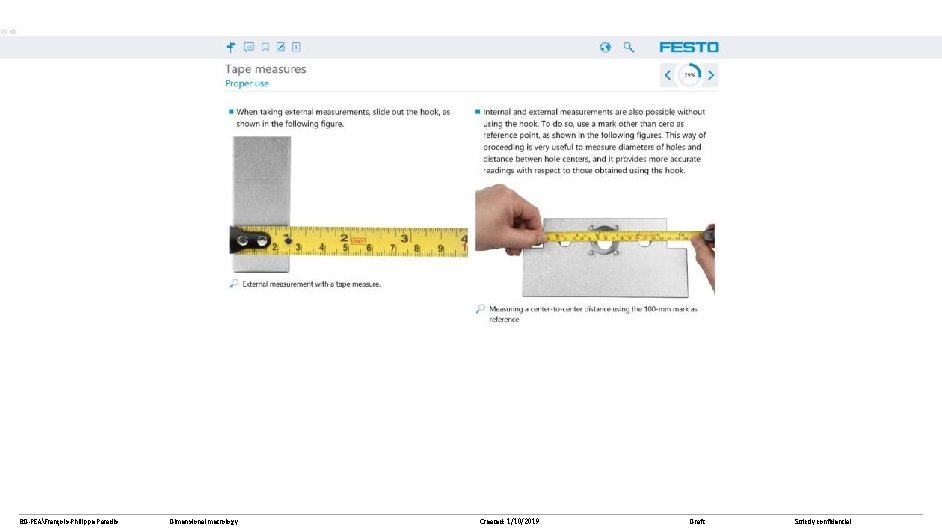 BD-PEAFrançois-Philippe Paradis Dimensional metrology Created: 1/10/2019 Draft Strictly confidential 