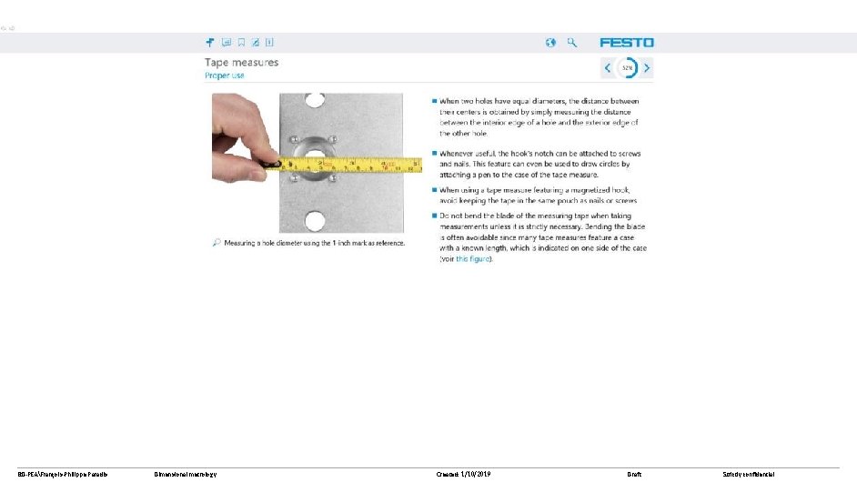 BD-PEAFrançois-Philippe Paradis Dimensional metrology Created: 1/10/2019 Draft Strictly confidential 