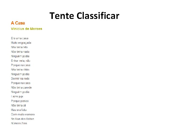 Tente Classificar 