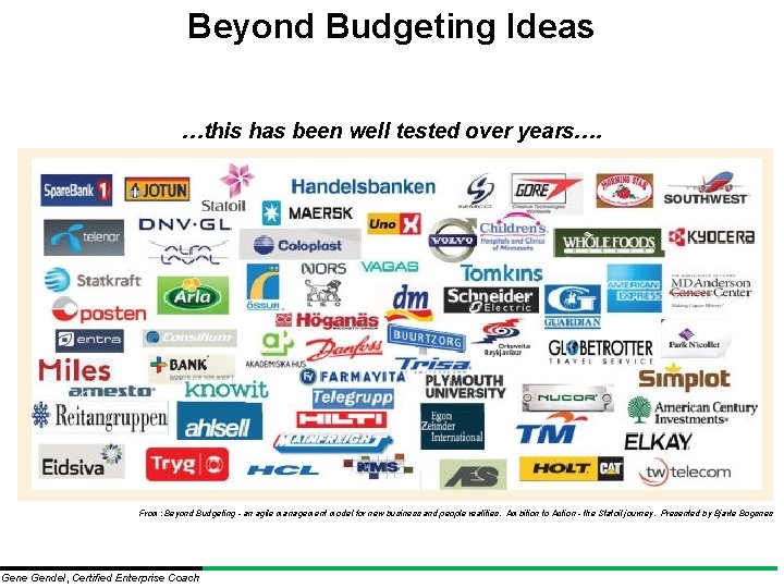 Beyond Budgeting Ideas …this has been well tested over years…. From: Beyond Budgeting - Beyond Budgeting Ideas …this has been well tested over years…. From: Beyond Budgeting -