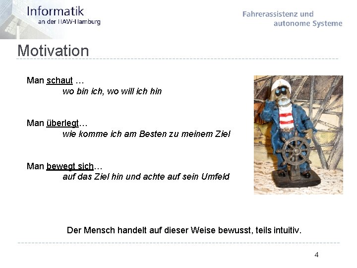 Motivation Man schaut … wo bin ich, wo will ich hin Man überlegt… wie
