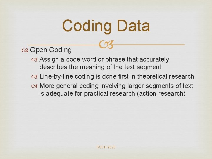 Data Analysis in Qualitative Research RSCH 9820 What
