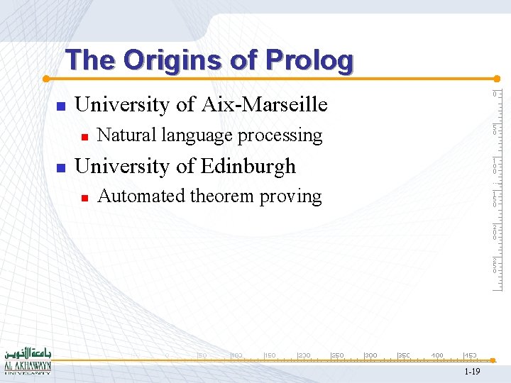 The Origins of Prolog n University of Aix-Marseille n n Natural language processing University