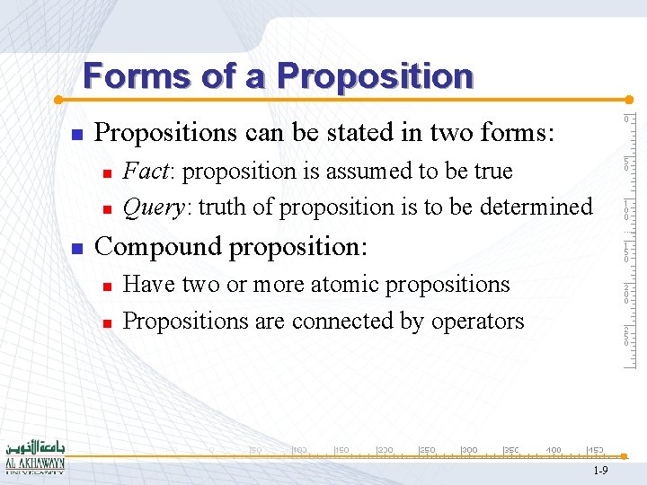 Forms of a Proposition n Propositions can be stated in two forms: n n