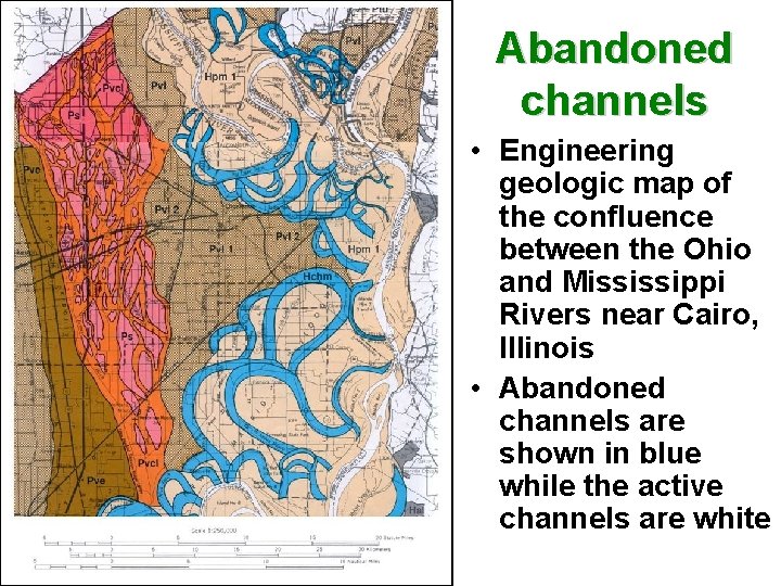 Abandoned channels • Engineering geologic map of the confluence between the Ohio and Mississippi