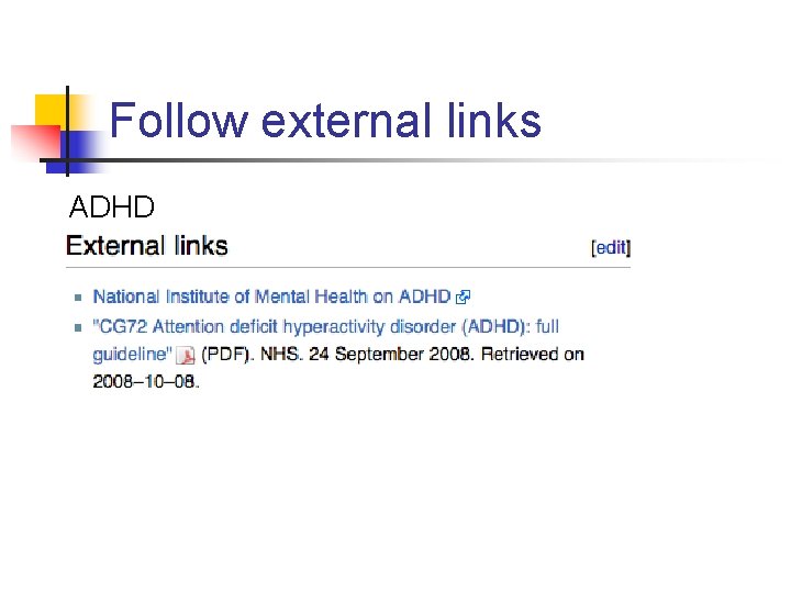 Follow external links ADHD 