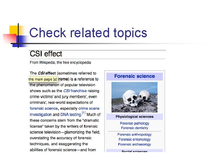 Check related topics 