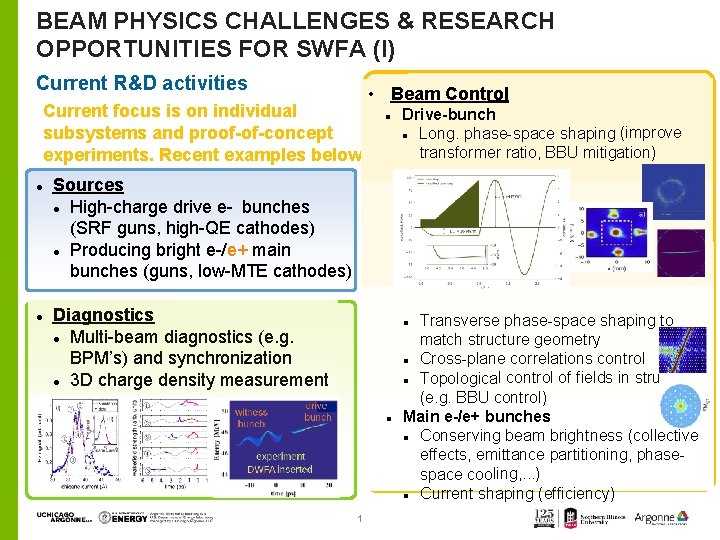 BEAM PHYSICS CHALLENGES RESEARCH OPPORTUNITIES FOR SWFA I