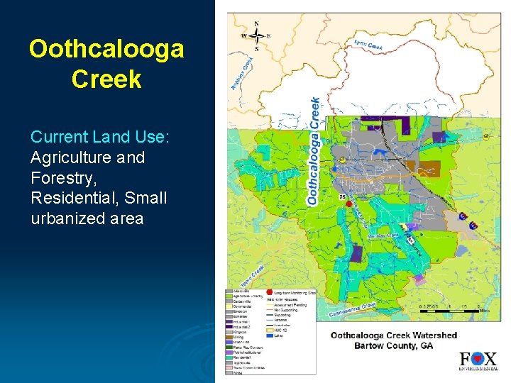 Oothcalooga Creek Current Land Use: : Agriculture and Forestry, Residential, Small urbanized area 