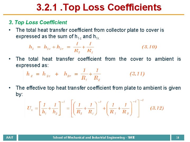 3. 2. 1. Top Loss Coefficients 3. Top Loss Coefficient • The total heat