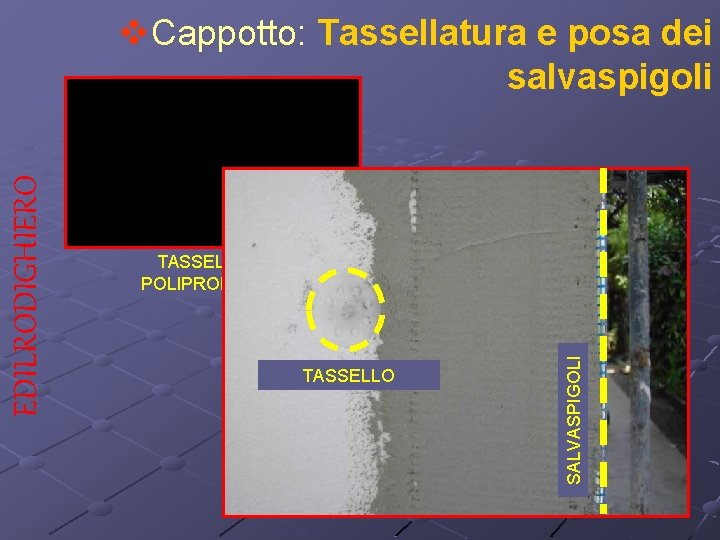 TASSELLO in POLIPROPILENE TASSELLO SALVASPIGOLI EDILRODIGHIERO v. Cappotto: Tassellatura e posa dei salvaspigoli 