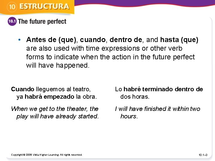 • Antes de (que), cuando, dentro de, and hasta (que) are also used
