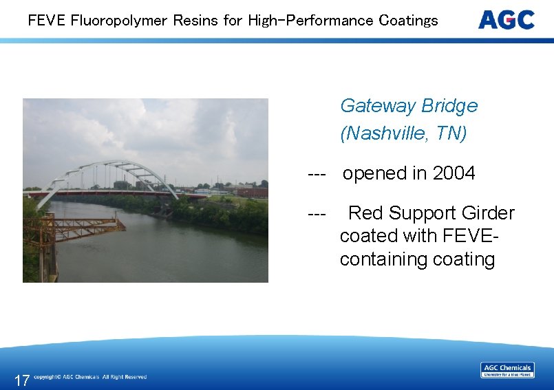 FEVE Fluoropolymer Resins for High-Performance Coatings Gateway Bridge (Nashville, TN) --- opened in 2004