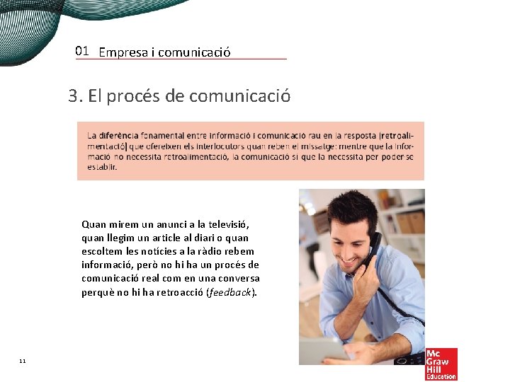 01 Empresa i comunicació 3. El procés de comunicació Quan mirem un anunci a