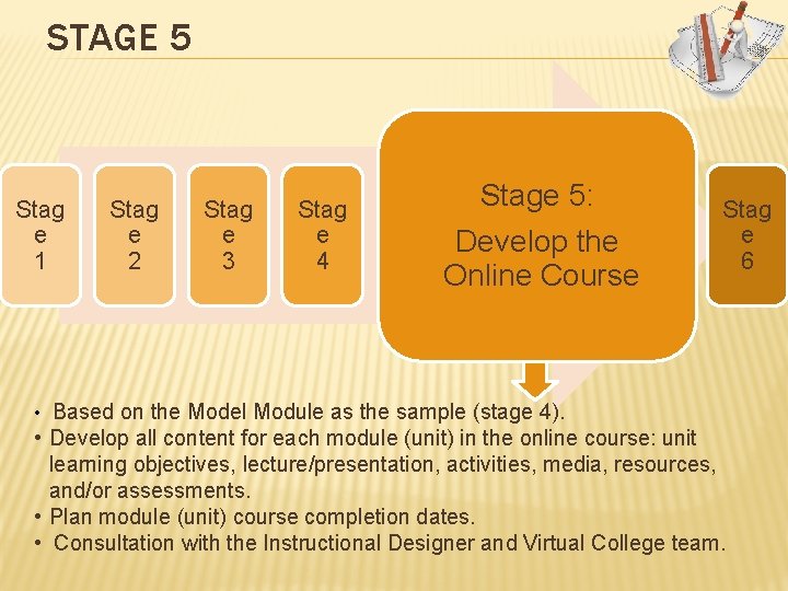 STAGE 5 Stag e 1 Stag e 2 Stag e 3 Stag e 4