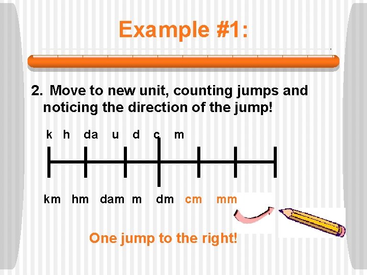 Example #1: 2. Move to new unit, counting jumps and noticing the direction of