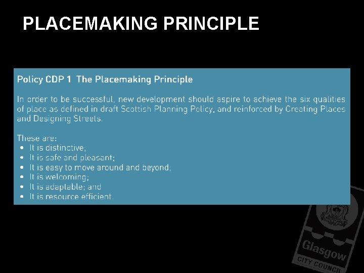 PLACEMAKING PRINCIPLE PLACEMAKING PRINCIPLE