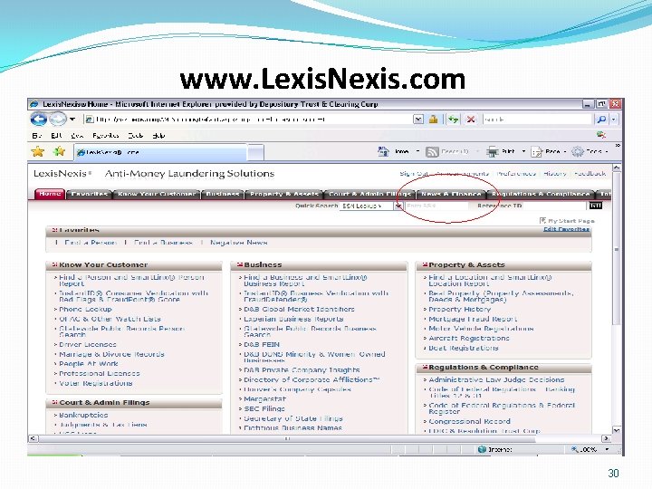 www. Lexis. Nexis. com 30 