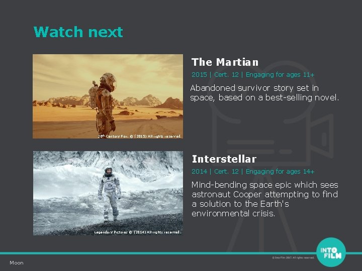 Watch next The Martian 2015 | Cert. 12 | Engaging for ages 11+ Abandoned