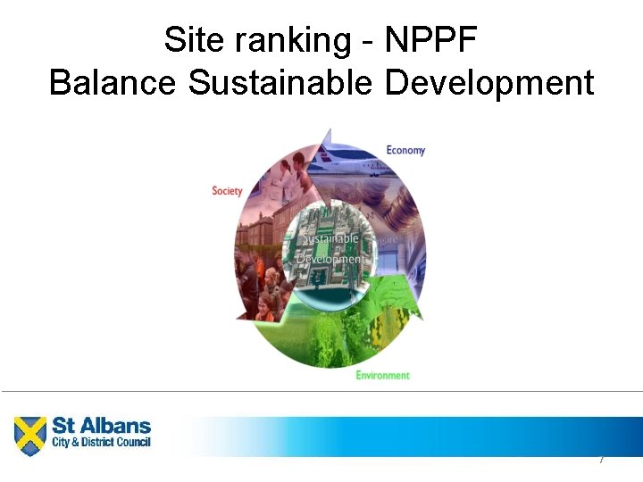Site ranking - NPPF Balance Sustainable Development 7 