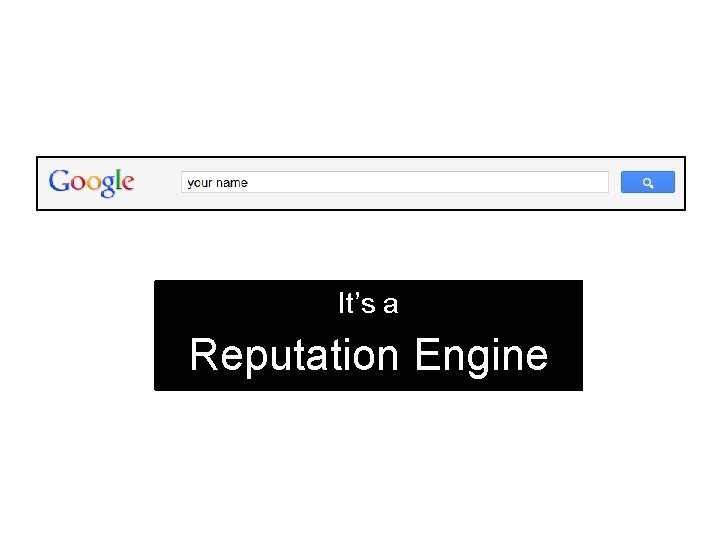It’s a Reputation Engine It’s a Reputation Engine