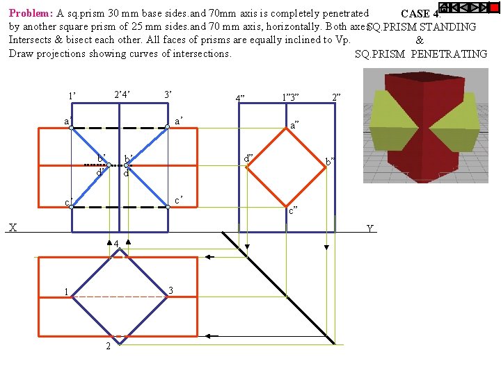 Problem: A sq. prism 30 mm base sides. and 70 mm axis is completely Problem: A sq. prism 30 mm base sides. and 70 mm axis is completely