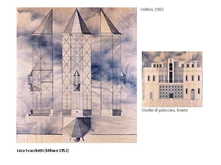 Voliera, 1982 Studio di palazzina, fronte Luca Scacchetti (Milano 1952) 