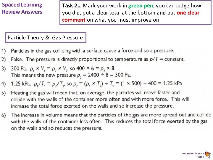 Spaced Learning Review Answers Task 2… Mark your work in green pen, you can