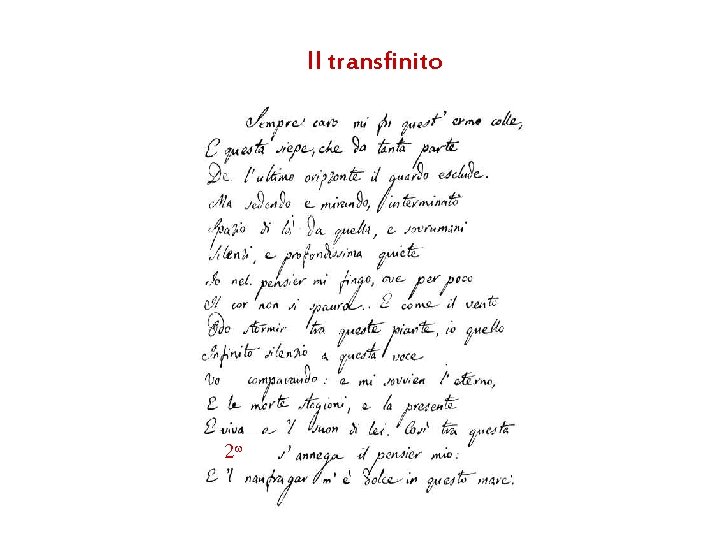 Il transfinito 2 Il transfinito 2