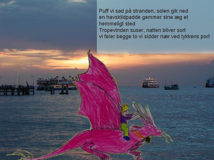 Puff vi sad på stranden, solen gik ned en havskildpadde gemmer sine æg et Puff vi sad på stranden, solen gik ned en havskildpadde gemmer sine æg et